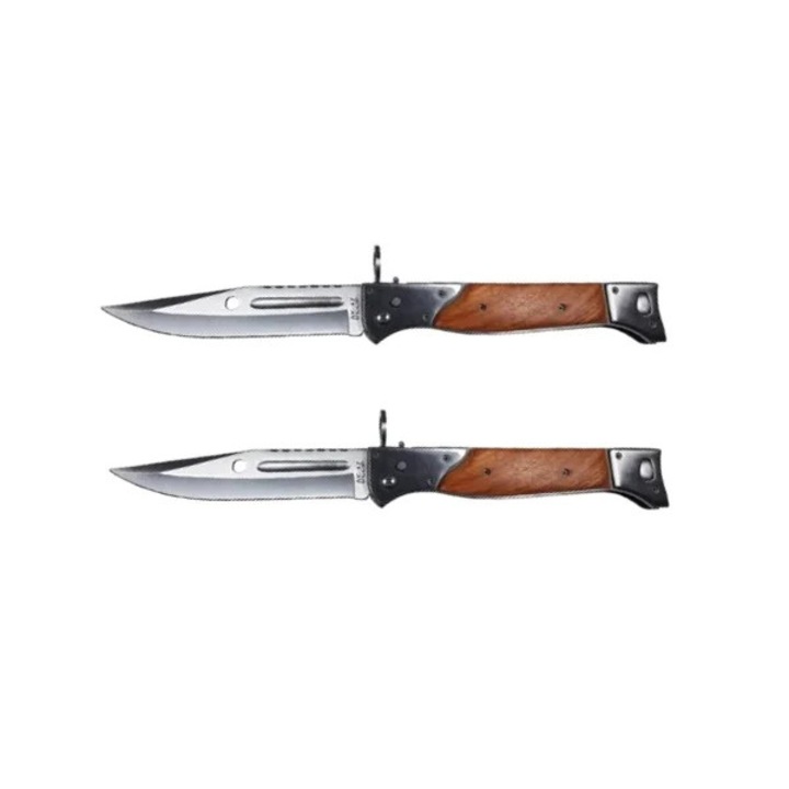 Két vadászkés készlet, AK-47 Assault, 34 cm, tok mellékelve, barna