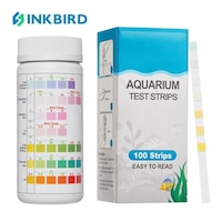 Benzi de testare 7 in 1 pentru acvarii, 100 bucati, pentru apa dulce, detecteaza Nitriti, Nitrati, Clor, Carbonat, Alcalinitate totala, Duritate, pH