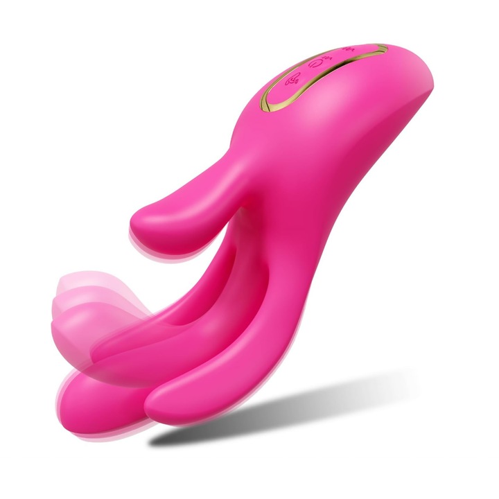 Vashoy 3 az 1-ben G-pont vibrátor, belső és külső stimuláció, 10 vibrációs mód, folyékony szilikon, vízálló