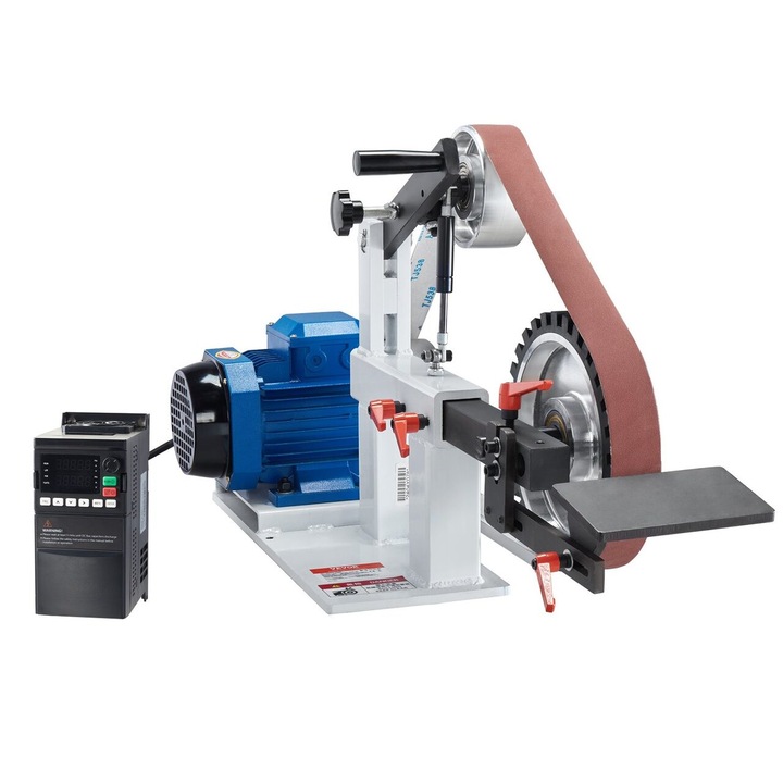 Професионален настолен лентов шлайф, 1500 W, 0-2800 об./мин., Променлив контрол на скоростта, стомана, лента 1828,8 x 50,8 mm