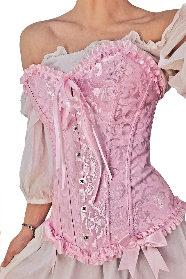 Corset elegant, cu fundite detasabile, roz, marimea S - eMAG.ro