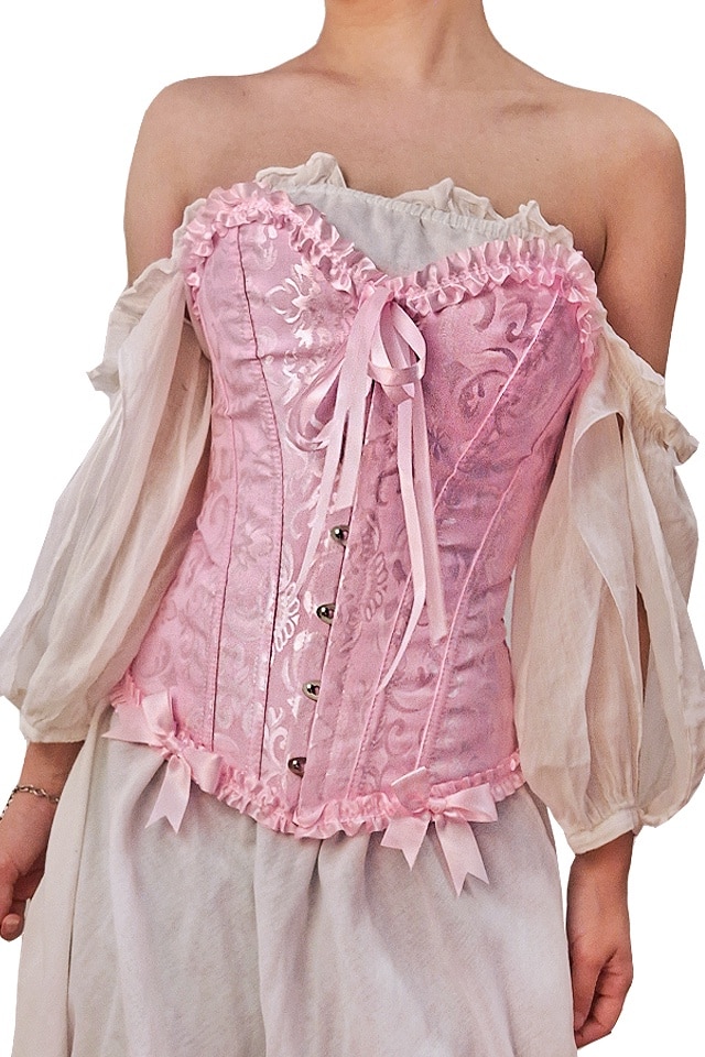 Corset elegant, cu fundite detasabile, roz, marimea S - eMAG.ro