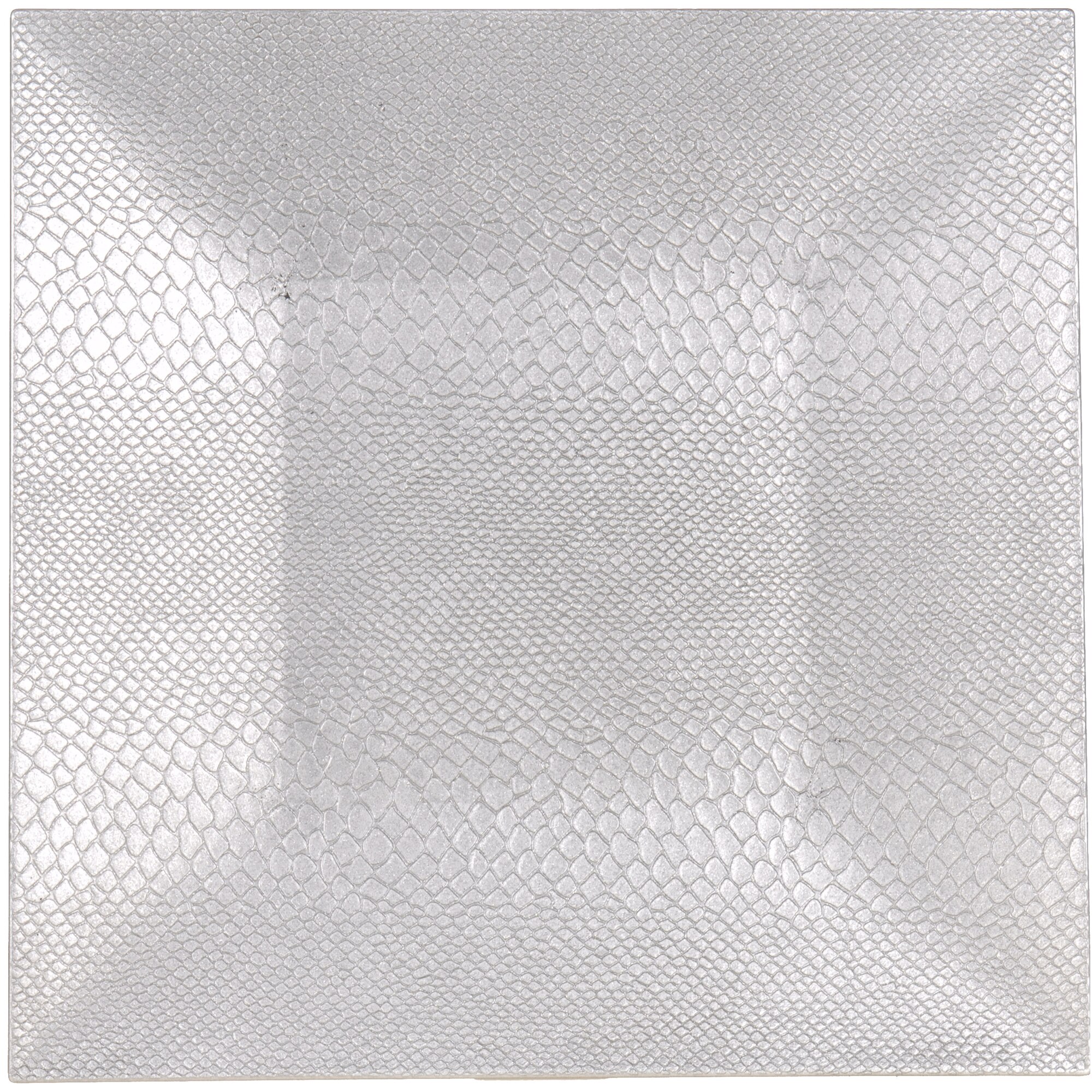 Farfurie plastic Excellence Houseware, 25 cm, Patrata, Argintiu