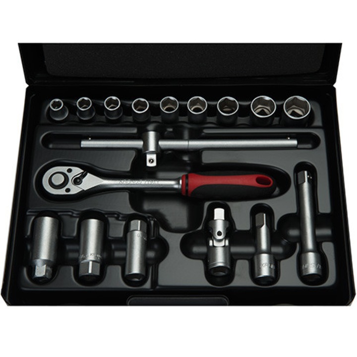 Villáskulcs és tartozék készlet, 1/2"-os, 17 darabbal, Kronus