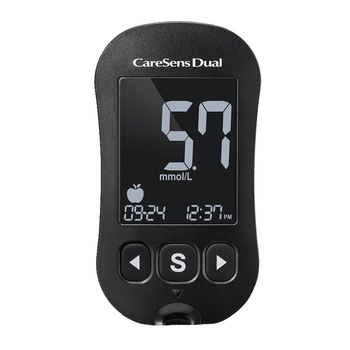 Glucometru CareSens Dual glucoza si cetone + 100 teste + 100 ace, testare rapida si precisa, nu necesita codare, Negru Glucometru CareSens Dual glucoza si cetone + 100 teste + 100 ace, testare rapida si precisa, nu necesita codare, Negru