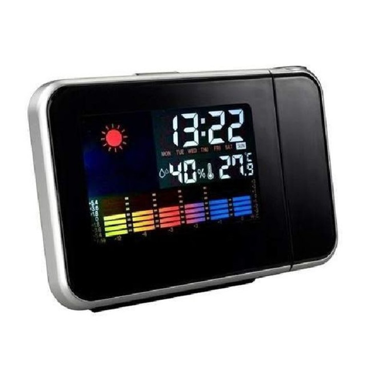 Statie meteo cu ceas digital, alarma, calendar si proiector al orei