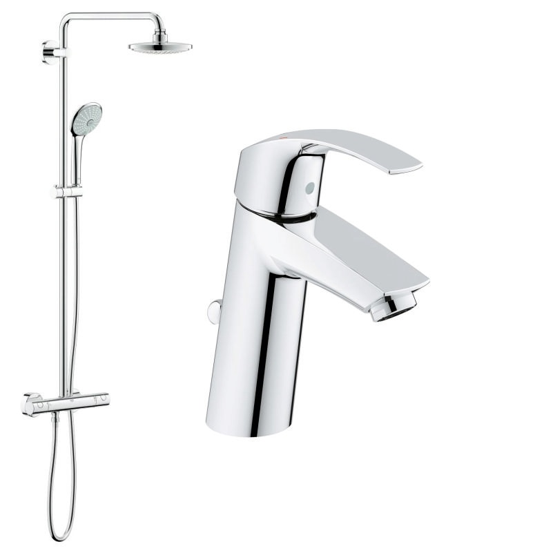 Pachet sistem dus Grohe Euphoria + baterie lavoar inaltime medie
