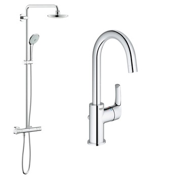 Pachet sistem dus Grohe Euphoria + baterie lavoar tip lebada Pachet sistem dus Grohe Euphoria + baterie lavoar tip lebada