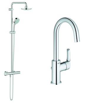 Pachet sistem dus Grohe New Tempesta + baterie lavoar pipa tip C Eurosmart Pachet sistem dus Grohe New Tempesta + baterie lavoar pipa tip C Eurosmart