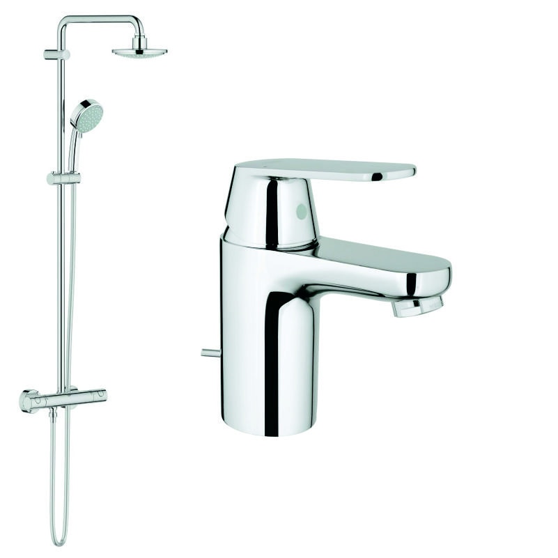 Pachet sistem dus Grohe New Tempesta + baterie lavoar Eurosmart Cosmo