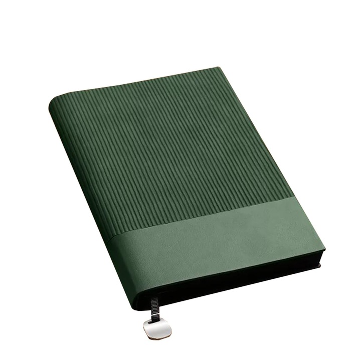 A5-ös jegyzetfüzet, 200 oldal, 80 g/m², bőr, zöld, 21x14,5 cm