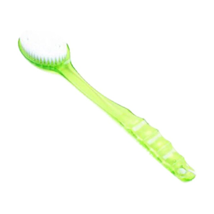 Perie de baie cu maner lung, burete de exfoliere, design ergonomic, 37x7cm, multicolor