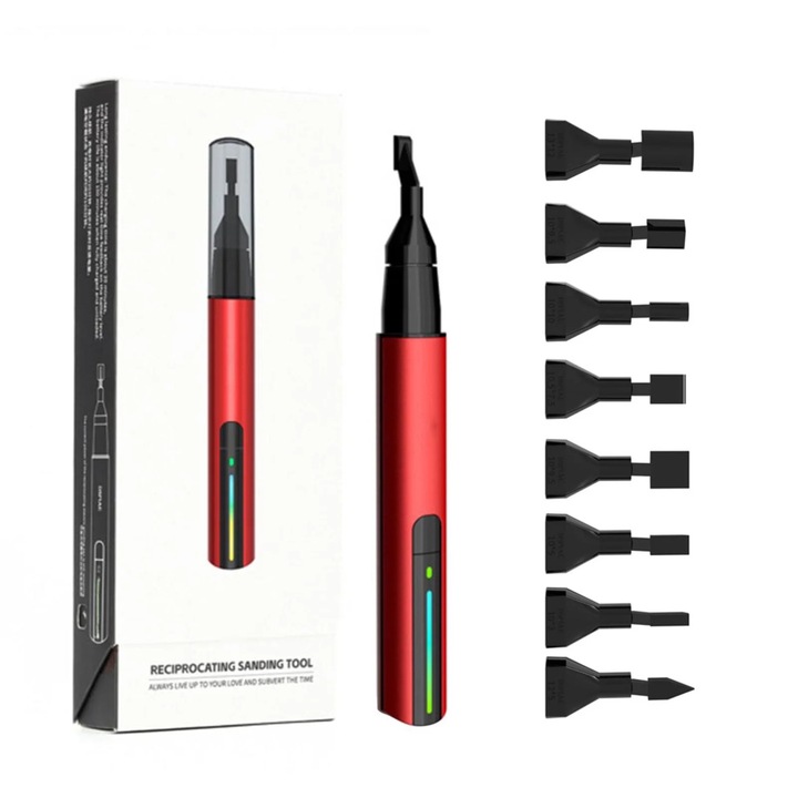 Slefuitoare electrica mini, 8 capete de slefuit, incarcare rapida USB, multicolor
