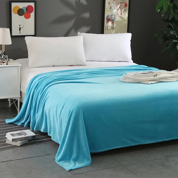 Patura de tricotat pentru copii cu iepure, multicolor, 100x65cm, set de 1 buc.