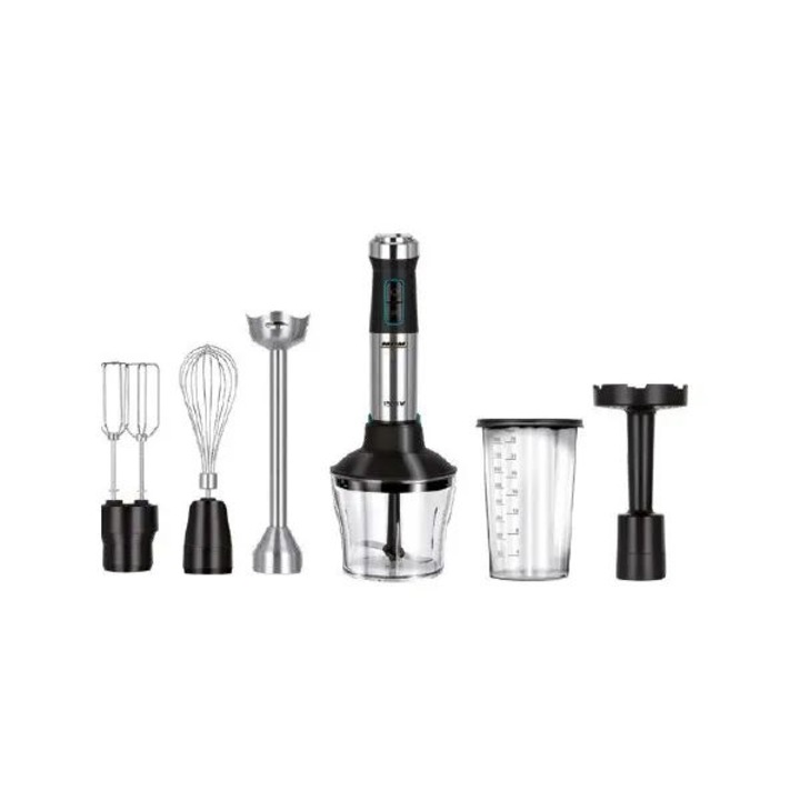 Mиксер MPM AGD MBL-42M Комплект, Ръчен, Неръждаема стомана, Турбо, 1500W 6 функции