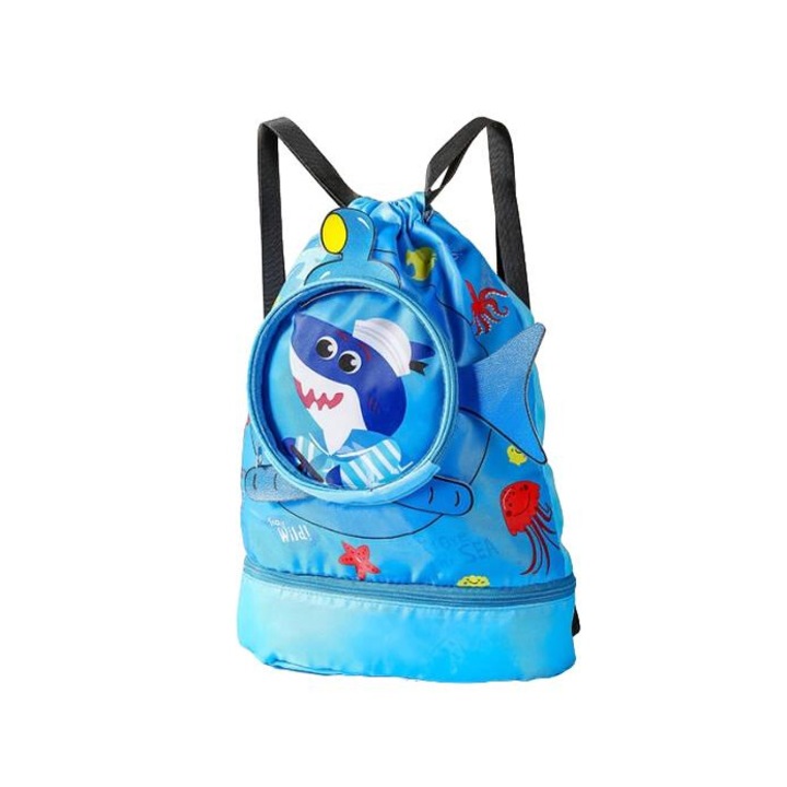 Gyerek úszóhátizsák, nagy kapacitású, vízálló, kék, 4-13 éves