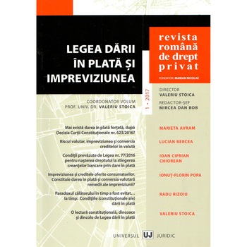 Revista Romana De Drept Privat Nr 1/2017 - Valeriu Stoica,Mircea Dan Bob Revista Romana De Drept Privat Nr 1/2017 - Valeriu Stoica,Mircea Dan Bob