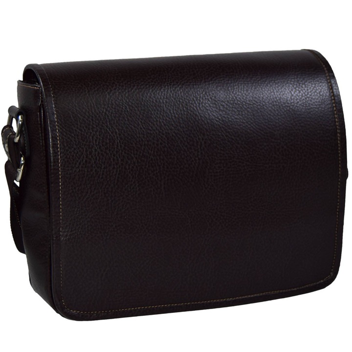 Barna természetes bőr válltáska, MAGAZINULDEGENTI, alkalmi, 46