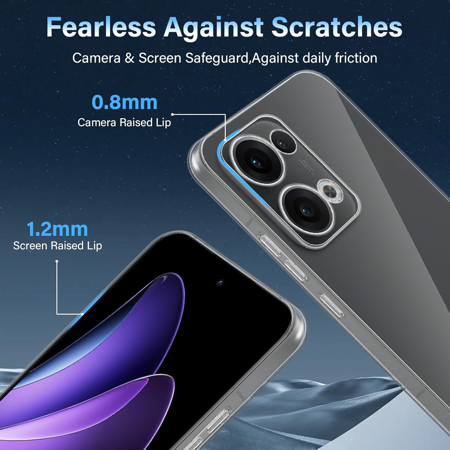 Husa pentru Oppo Reno 13 Anti-Shock 1.5mm, cu protectie lentile, transparent