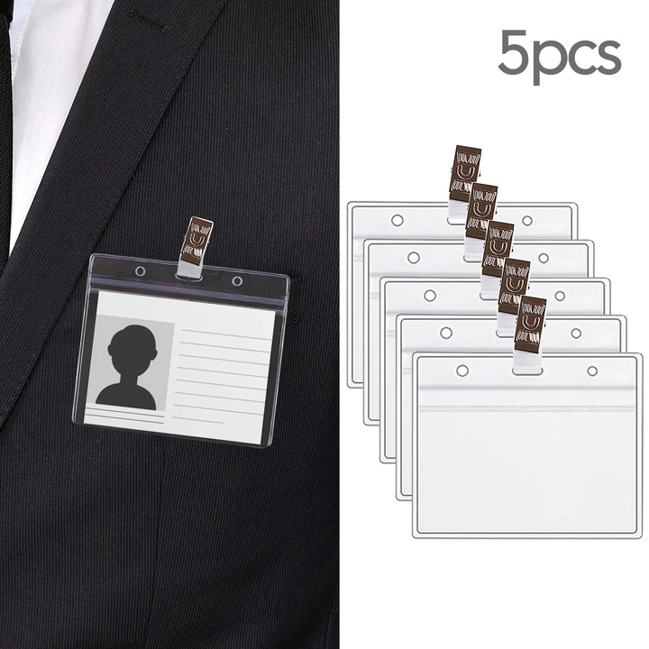 Set 5 Huse Protectoare pentru Carduri de Sanatate, PVC Waterproof, 11.5x10cm, Multicolor