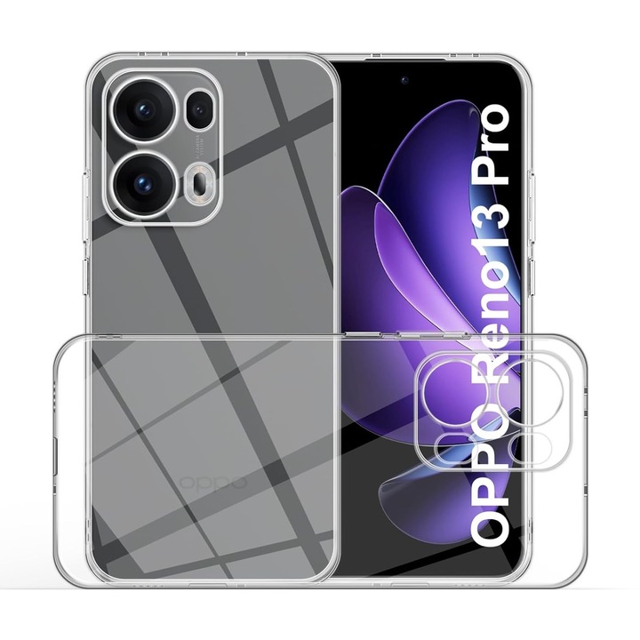 Калъф за Oppo Reno 13 Pro 5G Anti-Shock 1.5mm, със защита на стъклата, прозрачен
