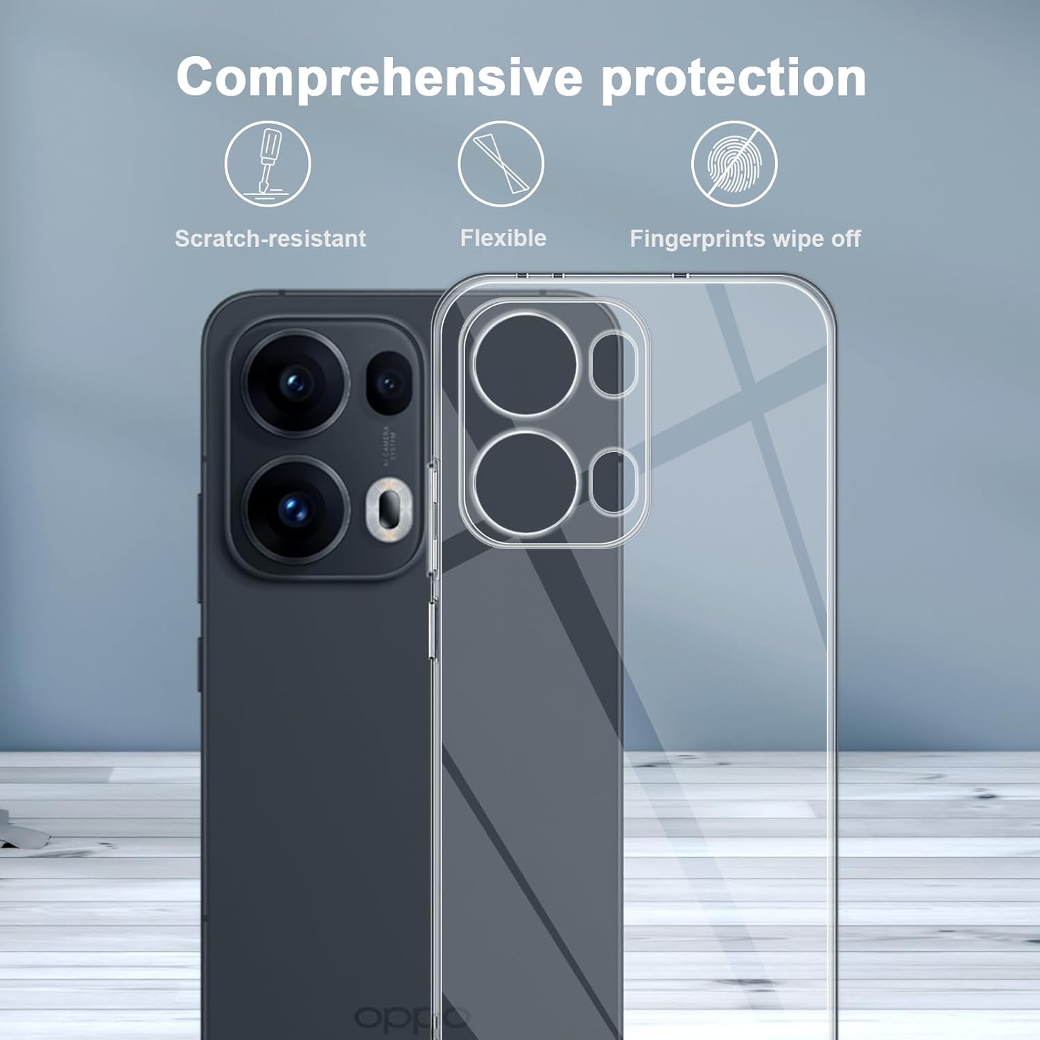 Husa pentru Oppo Reno 13 Pro 5G Anti-Shock 1.5mm, cu protectie lentile, transparent