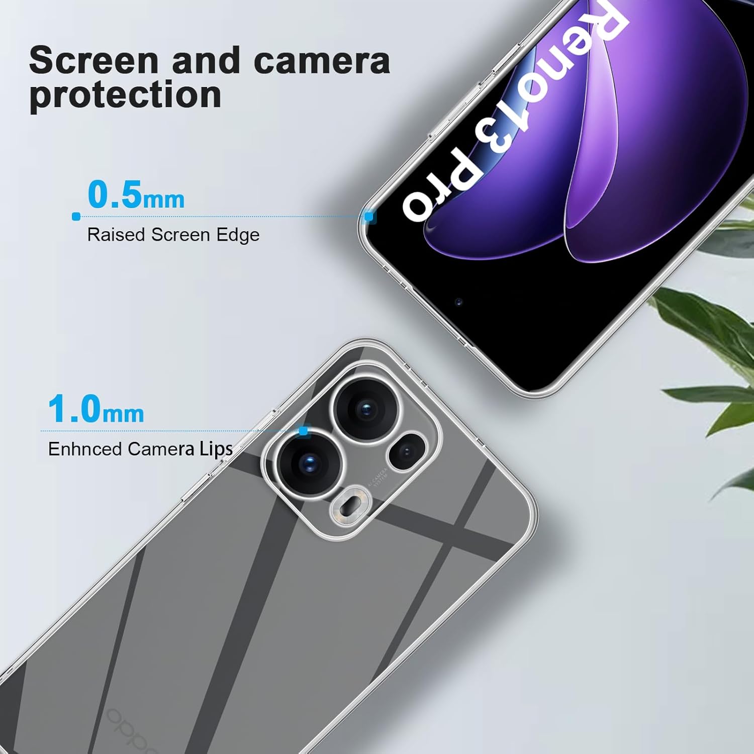Husa pentru Oppo Reno 13 Pro 5G Anti-Shock 1.5mm, cu protectie lentile, transparent