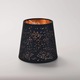 Abajur lampa, textil, cu design perforat, negru/auriu