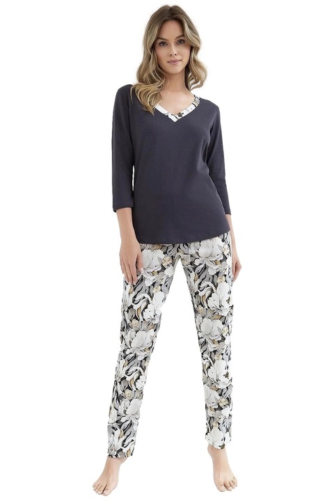 Pijama dama Cana 416 flori grafit XL