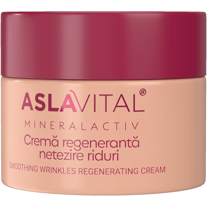 Crema regeneranta de noapte pentru netezirea ridurilor, pentru ten sensibil, Aslavital Mineralactiv, 50 ml