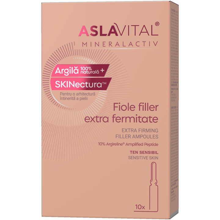 Fiole Filler extra fermitate pentru ten sensibil, Aslavital Mineralactiv, 10 fiole x 2 ml