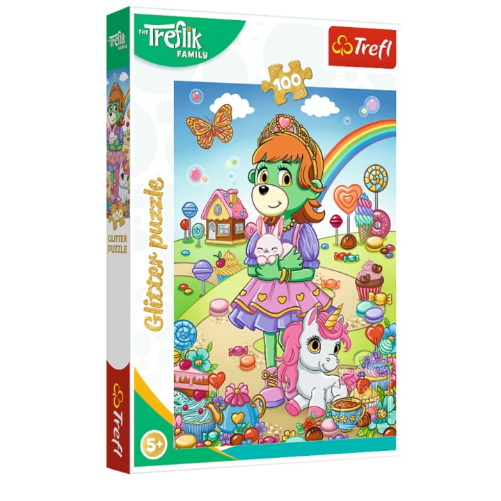 Trefl Puzzle, The Treflik Family Glitter, 100 db