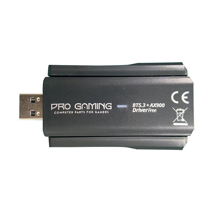 Placa de retea Wireless AX909B, Pro Gaming, Wi-Fi 6, USB 3.0, 600 Mbps, 2 antene Wi-Fi, compatibil Windows 11/10
