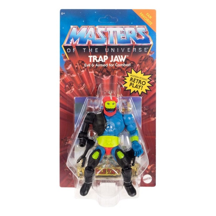 Mattel Masters of the Universe Origins Trap Jaw figura 14 cm, csuklós, kiegészítőkkel