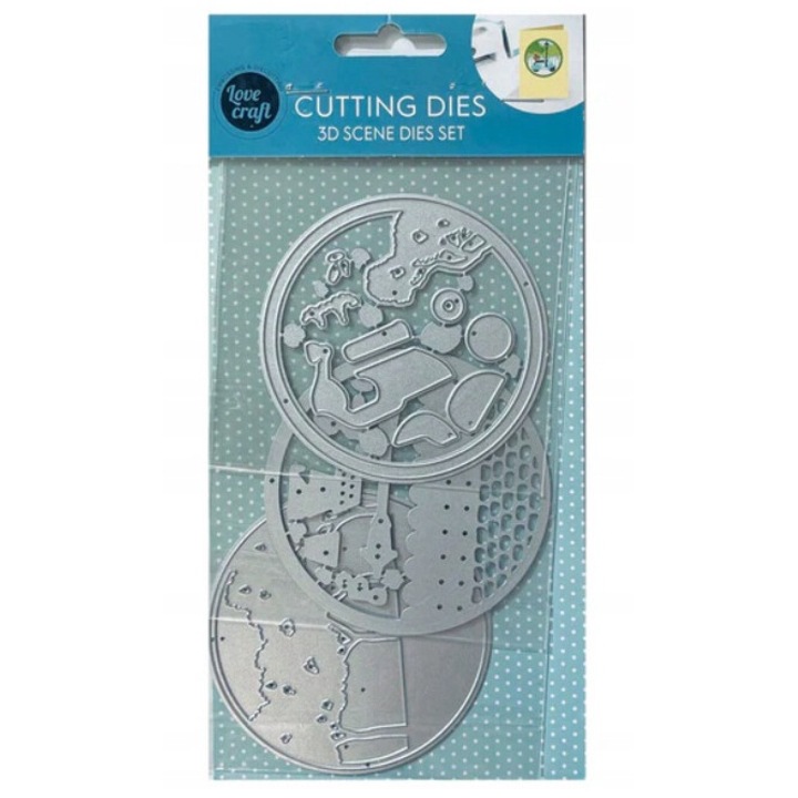 Set 3 matrite de taiere 3D, CARDSPLITTER, argintiu