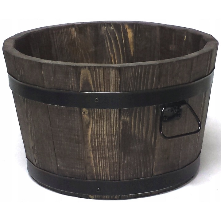 Ghiveci din lemn, Drewdon, 42x26cm, culoare maro, capacitate 25l, cu drenaj