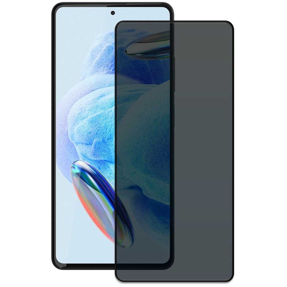 Folie din sticla securizata pentru Xiaomi Redmi Note 12 Pro 5G, HAMSTERBOX Privacy Shield, Protectie completa ecran, Full face, Aplicare rapida, Case Friendly, Negru
