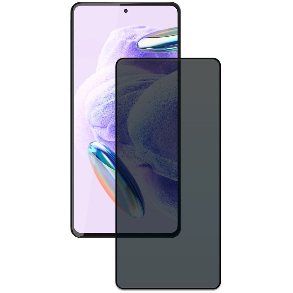 Folie din sticla securizata pentru Xiaomi Redmi Note 12 Pro Plus 5G, HAMSTERBOX Privacy Shield, Protectie completa ecran, Full face, Aplicare rapida, Case Friendly, Negru