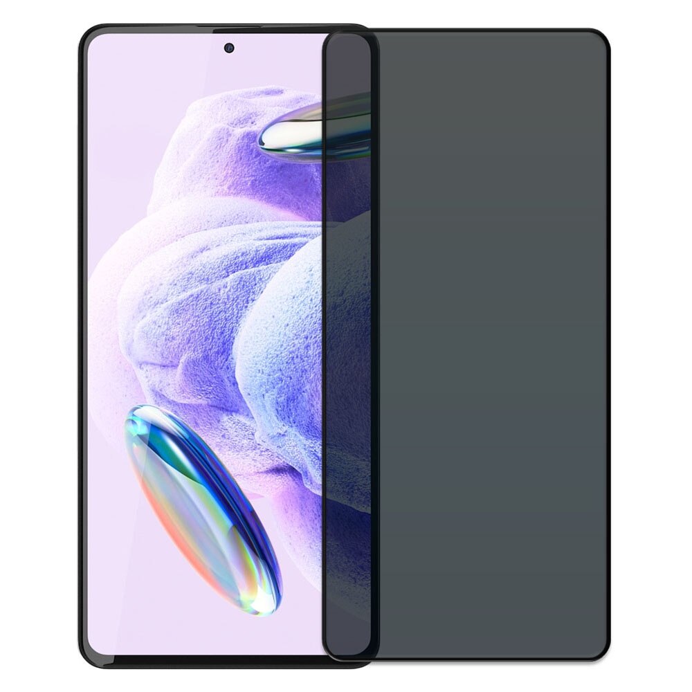 Folie din sticla securizata pentru Xiaomi Redmi Note 12 Pro Plus 5G, HAMSTERBOX Privacy Shield, Protectie completa ecran, Full face, Aplicare rapida, Case Friendly, Negru