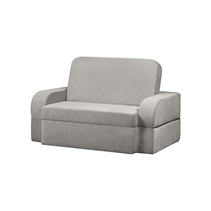Canapea Extensibila Divan Terra, 140x200x30 cm, 2 locuri, Gri Portelan