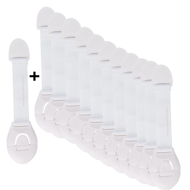 Ajtó- és fiókzárak, fehér, 12 db