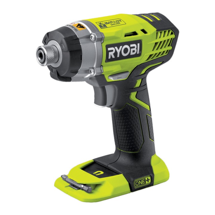 Ударен винтоверт Ryobi 18V ONE+, RID1801M, максимален въртящ момент 220 Nm, патронник 6,35 мм (1/4”) с шестостенна ръкохватка, 3 мощни светодиода, променлива скорост