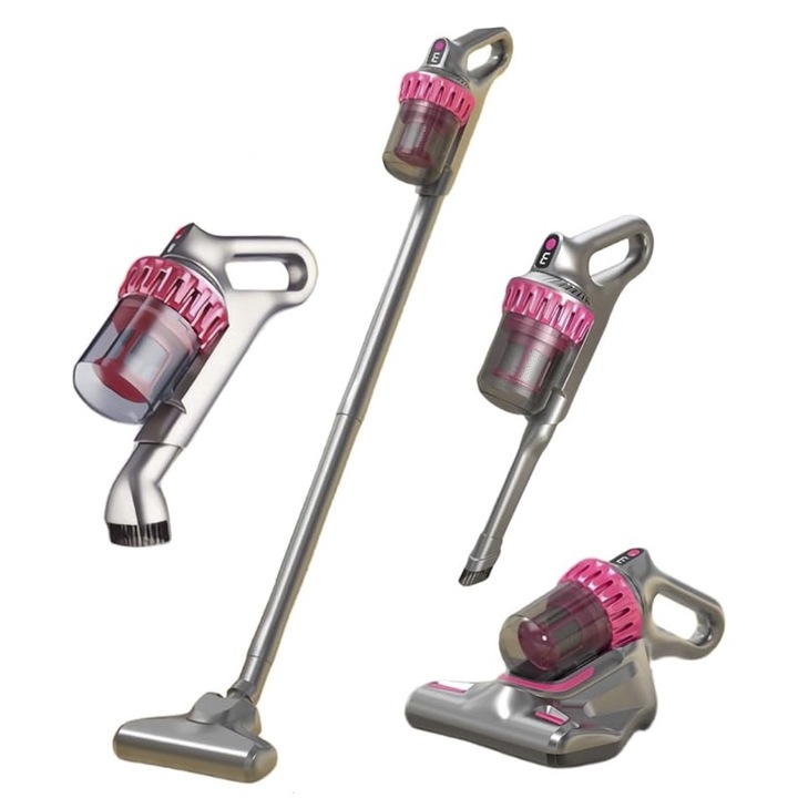 4 в 1 безжична прахосмукачка, 10000 Pa UV премахване на акари, ултра тиха преносима прахосмукачка, лека прахосмукачка с HEPA филтър за почистване на дома/кола/домашни любимци и килими