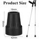 Set 2 amortizor de cauciuc, pufar, Hggzeg, Usor de instalat, Rezistent la abraziune, Anti-alunecare, Design ingrosat, Pentru carje, bastoane si bastoane de drumetie cu diametrul de 19 mm, 42 x 55mm, Negru