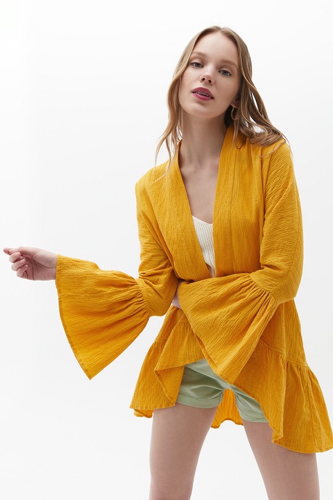 OXXO, Cardigan cu maneci clopot Paskimo, Galben inchis