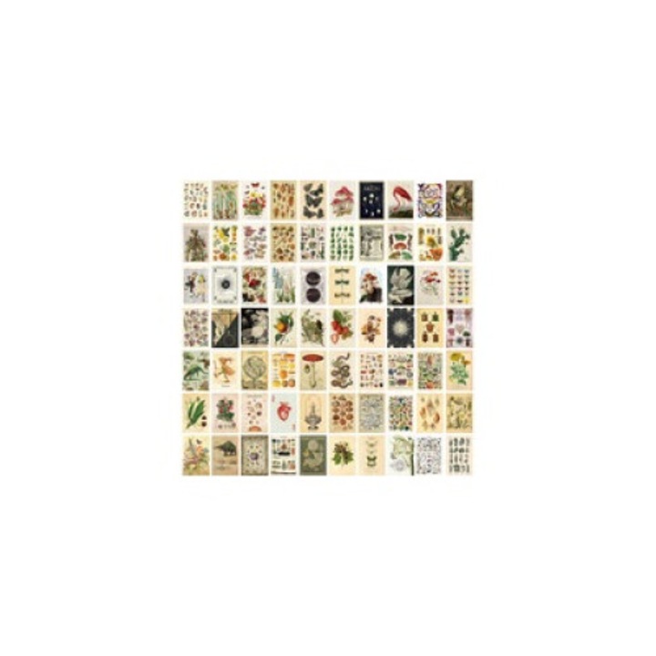 Fali kollázskészlet, 70 Vintage esztétikus kép, többszínű, 4x6 hüvelyk