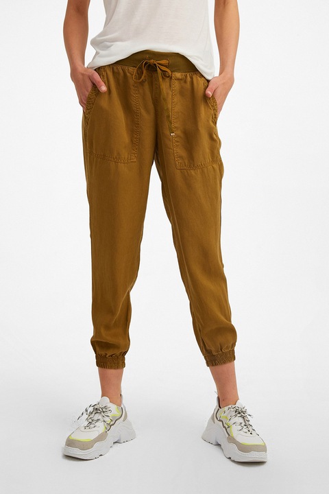OXXO, Pantaloni joggers crop din lyocell, Caramel, 29