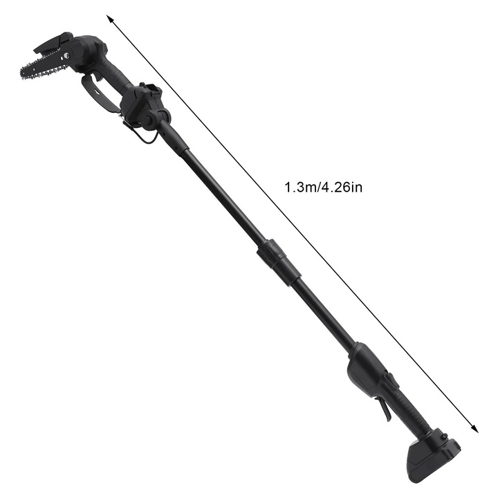 Akkus láncfűrész, 550 W, 1500 mAh, állítható szög, 40 perc üzemidő, fekete, teljes készlet