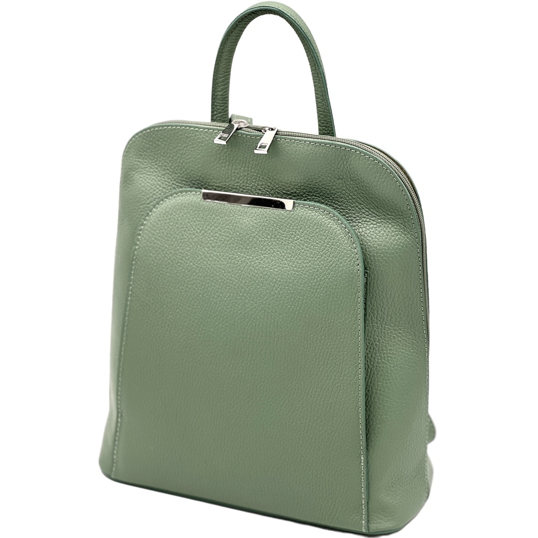 Rucsac dama Micutz din piele naturala verde, fabricat in Italia Rucsac dama Micutz din piele naturala verde, fabricat in Italia