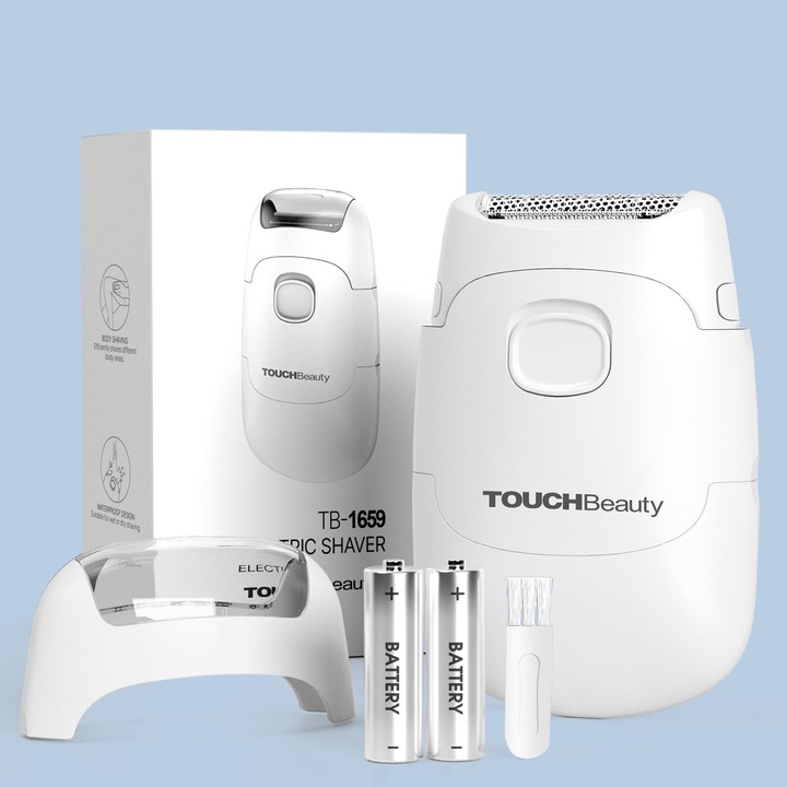 Touchbeauty elektromos borotva nőknek, elektromos borotva nők intim területére, nedves és száraz bikinivonal-vágó nőknek, vezeték nélküli, kompakt, szőrtelenítés, lábakra, hónaljra, bikinivonalra Ag-1659